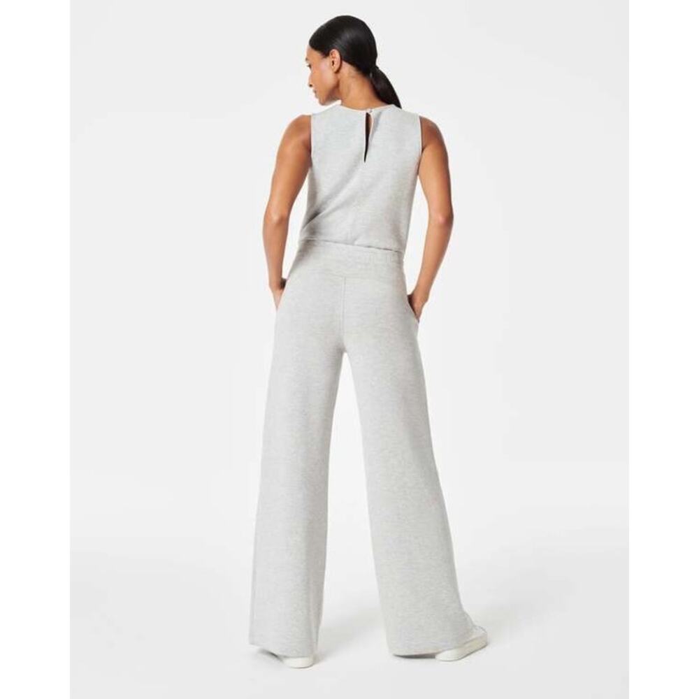 Spanx AirEssentials Jumpsuit XL Grey Wide Leg Sleeveless Luxe NWT Athleisure - Picture 3 of 14